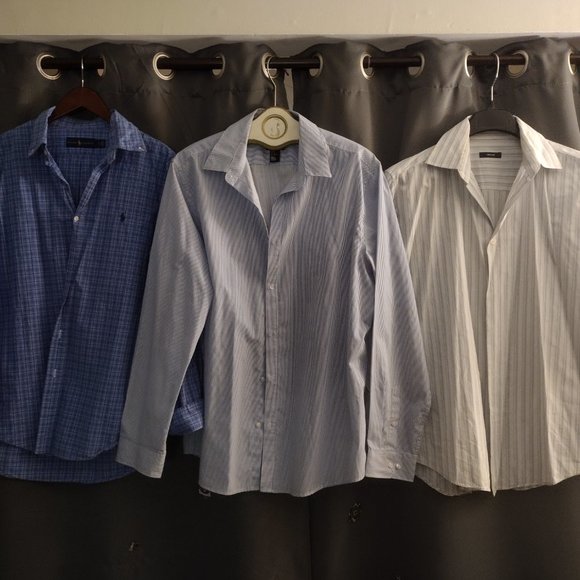 3 Casual Button Down Shirts  - Men Size L - Ralph Lauren, H&M, Alfani - Picture 2 of 12